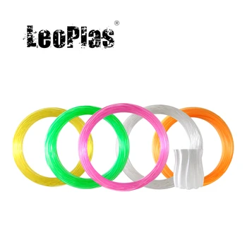 LeoPlas 1,75 mm 10 e 20 Metros Claro PETG Filamento de Exemplo Para Impressora 3D Caneta Consumíveis Consumíveis de Impressão de Material Plástico