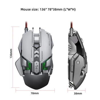 UTAI, DB29 O novo Fio de mecânica de jogo rato RGB emissor de luz 7-chave de definição de macro de mouse suporta prima arma 6400 (dpi)