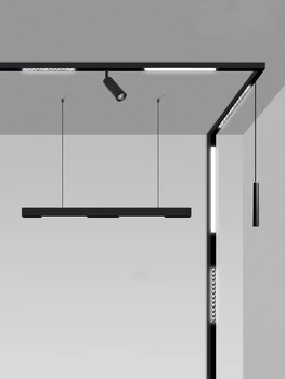 Moderno montagem em Superfície Luzes de Pista de design de Lâmpadas de led Magnético Rail Sistema de Teto sala de estar, Controlar a Iluminação Spot de Trilho Spotlight