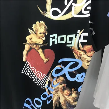 ROGIC T-shirt 2020 Homens Mulheres Anjo Eros Logotipo Rogic T-shirts Borboleta Azul Engolir Alta Qualidade de Verão do Algodão Tops Tee
