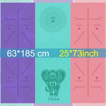 63*185 cm Tapete de Yoga Capa Toalha de Não-deslizamento de Yoga Cobertores de Ginásio Toalhas de Microfibra Impressa de Esportes, Viagens, de secagem Rápida e Almofada
