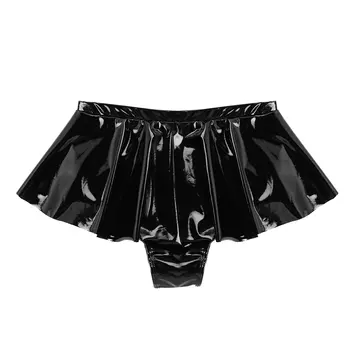 Mulheres Shorts, Saias, Shorts de Cintura Alta Moda Feminina Couro de Patente Frontal Aberto Mini Shorts Hot Shorts para a Festa da Noite de Roupa