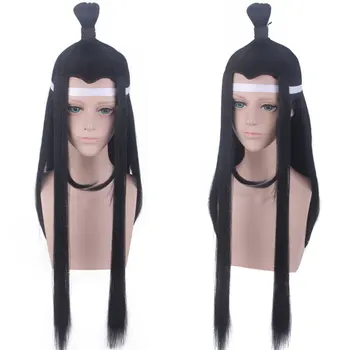 Mo Dao Zu Shi LAN WANG JI Peruca de Cosplay de Anime longo cabelo preto, liso e Grão-mestre da Demoníaca de Cultivo sintético perucas