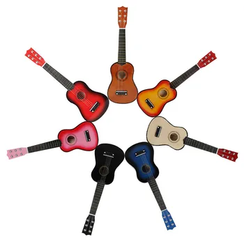 De 21 Polegadas 6 Cordas Mini Madeira De Guitarra Crianças Pequenas Instrumento De Brinquedo Educativo