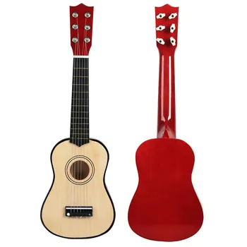De 21 Polegadas 6 Cordas Mini Madeira De Guitarra Crianças Pequenas Instrumento De Brinquedo Educativo