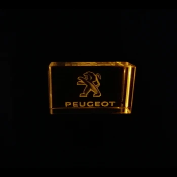 Carro Peugeot Logotipo Sinal de cristal USB flash drive 4GB 8GB 16GB 32GB 64GB 128GB de Logotipo personalizado de Armazenamento Externo de um stick de memória do disco de u
