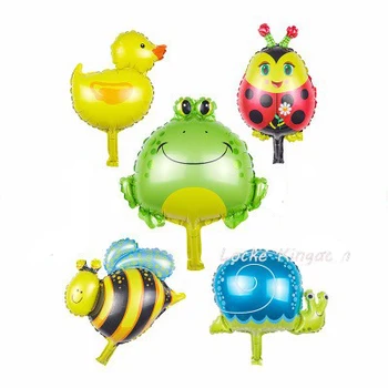 Sorte 100pcs/monte Animais dos desenhos animados Mini Balão do Chuveiro de Bebê Bola de Folha de Balões de Ar de Festa Decoração de Globos Crianças Brinquedos Clássicos Presente
