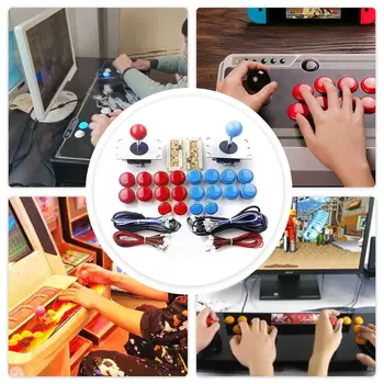 Arcade USB Codificador Joystick Kit Arcade DIY Kits de Peças Para PC China Sanwa Joystick 20Pcs Botões de pressão