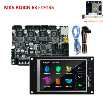 MKS Robin E3 placa-mãe Ender3 CR 10 peças de atualização impressora 3D de 32 bits no painel de MKS TFT35 tela de toque bltouch cama sensor de nivel