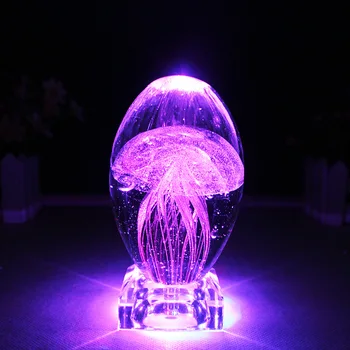LED de água-viva lâmpada de água-viva de luz em 3D para crianças, luz da noite do bebê lampara Multicolor Iluminação Crystal Peixes Para a Criança de Presentes Decoração