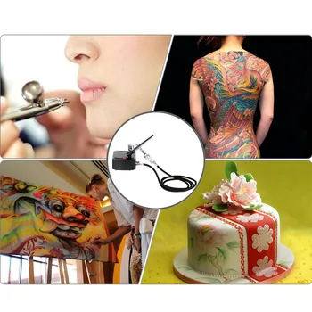 Aerografia Compressor de Ar Kit de Profissionais da Alimentação de Gravidade da Ação Dupla para a Pintura da Arte Tattoo Manicure Spray Modelo de Ferramenta Pincel Conjunto