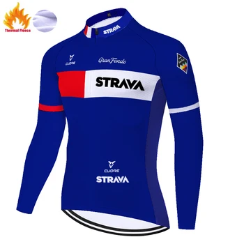 Nova Pro time STRAVA Térmico de Lã de ciclismo jersey Bicicleta Inverno camisa Roupas quentes manga longa mtb jersey homens de camisa de ciclismo