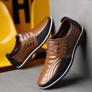 Merkmak 2019 Homens Flats Sapatos de Alta Qualidade, de Tamanho Mais Casual Sapatos Macios Mocassins de Segurança do Trabalho Sapatos calçados masculinos de couro genuíno