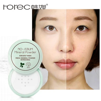 ROREC Profissional Solta Acabamento de Pó Translúcido Luz,Minernal Pó facial Oil Control Pele Suave Corretivo da Base de dados de Maquiagem