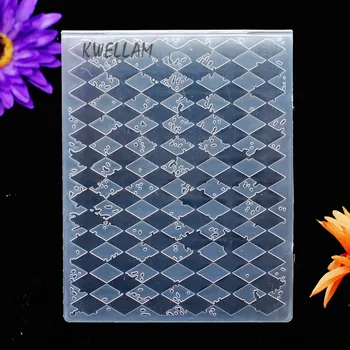 Diamante de Plástico Relevo Pasta Para Scrapbook DIY Álbum Ferramenta do Cartão de Plástico Modelo 12.1x15.3cm KW7012414