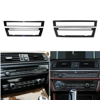 Para o BMW Série 5 F10 2011-2017 Interior de Fibra de Carbono, Carro de CD Painel de Controle do Interior Adesivo CA o Painel de Quadro de Saída de Ar Acessórios