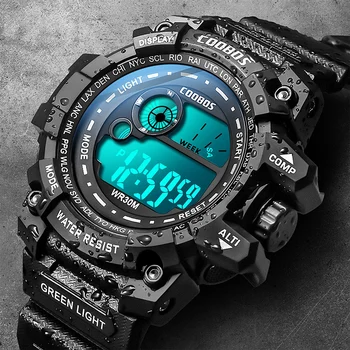 Moda Homens do Relógio Luminoso Display Digital Masculino Assistir Esportes Militares do relógio de Pulso da Vida Impermeável Alarme Clcok Relógio Masculino