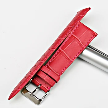 MAIKES de Alta Qualidade com Oito Cores de 12mm, 20mm Faixas de Relógio Torça padrão de Rosa cor-de-Rosa Watchbands Genuíno Couro Pulseira Pulseiras