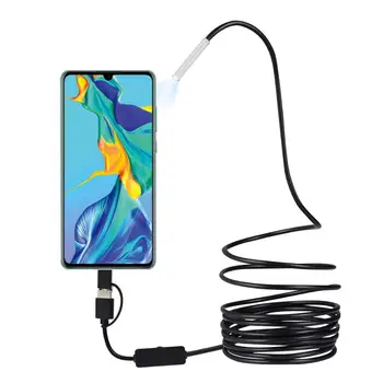 USB Tipo C Endoscópio 3 In1 3,9 mm Tubo de Endoscópio Câmera da Inspeção da Serpente Ip67 Impermeável Âmbito de Led 6 PC Android Smartphone