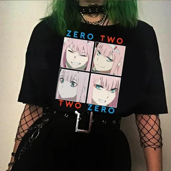 Querido no Franxx Anime Harajuku Zero DOIS Curta-manga Chique Feminina T-shirt