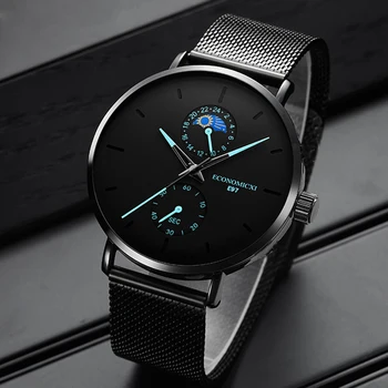 2020 Relógio masculino da Moda de Aço Inoxidável Militar Esporte Masculino Relógio de Luxo de Negócios Relógio de Pulso de Quartzo Homens Relógio Masculino