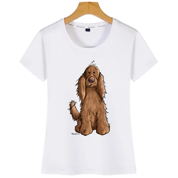 Tops, T-Shirt Mulher Feliz Cocker Spaniel Cão Cães De Diversão Casual Vintage Personalizado Tshirt