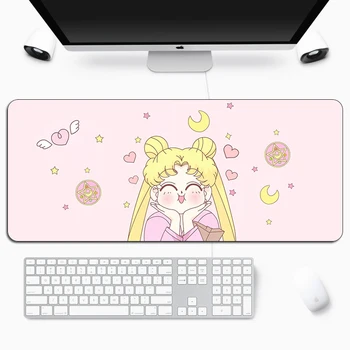 Sailor Moon Grande Mouse Pad de Borracha Grande Jogo de Tapete de Velocidade Kawaii XL tapete de rato do Teclado Bloqueio de Borda Otaku Mesa de Computador Pad