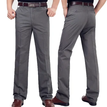 Calças de Homens Size29-42 Primavera, Outono Reta Calça Algodão 55-120 kg Homens Desgaste Confortáveis Calças de Vestuário Masculino