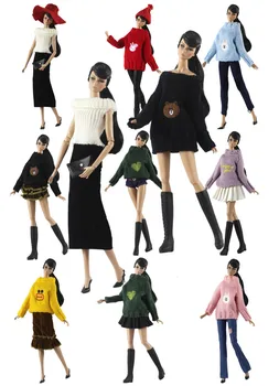 2020 nova Camisola / Corda de Algodão de Lã de Roupas cor-de-rosa verde amarelo roupa para 1/6 barbie FR2 xinyi kurhn ST boneca / roupa de boneca