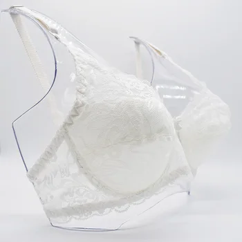 Sexy Transparente Sutiãs para mulheres moda Push-Up Bra Renda Floral Bralette Lingerie Plus Size Senhoras Underwear Underwire BH