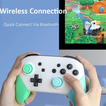 Bluetooth Controlador de Jogo Para Nintend Mudar Pro Gamepad sem Fio para ligar/PC/Steam do Jogo Joystick Com HD de Vibração NFC 6-Eixo