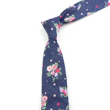 Masculinos de alta Qualidade Florais, Laços Impresso Algodão 6,5 cm Gravatas Slim Para a Festa de Casamento Casual Gravata Skinny Novo Design de Presente