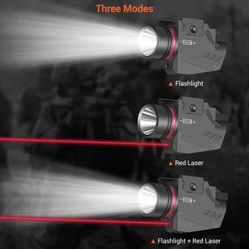 CONDUZIDA tática Arma Pistola de Luz, Lanterna elétrica do Red Dot Mira a Laser Militar de Airsoft Arma Pistola de Luz para Trilho de 20mm Mini Arma Pistola