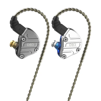 NICEHCK DB3 No Ouvido Fone de ouvido 1BA 2DD Híbrido 3 Controladores de DJ Monitor com Fio Sport fones de ouvido hi-fi Fone de ouvido de Metal Ruído que cancela Auscultadores