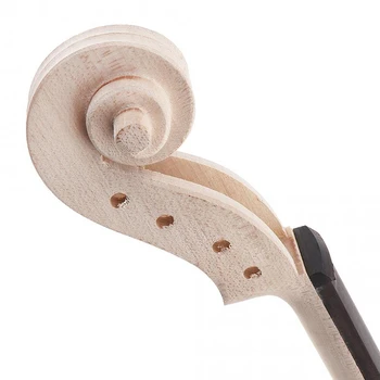 4/4 Tamanho Maple Violino Pescoço Escala Ébano Violino DIY Kit com Mão Esculpida de Deslocamento