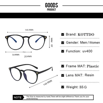 Moda Novo Quadro Claro das Mulheres Miopia Óculos Vintage Rodada Ópticas de Plástico Homens de Óculos Anti-Luz azul Computador Óculos