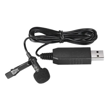 Andoer 150cm Portátil Mini Clip-on Omni-Direcional Estéreo USB Mic Microfone para PC Computador