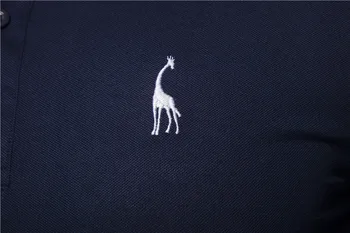 2020 Verão Novo POLO de Algodão Homens Girafa Bordado de Alta Qualidade da Marca de Design de Camisa de Polo de Homens de Manga Curta, os Homens de Roupas Tops Tees