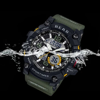 2020 LEITURA de Relógios do Esporte para Homens Impermeável Relógio Digital LED de Grande Dail Luminoso do Relógio Montre Homme Militar dos Grandes Homens Relógios