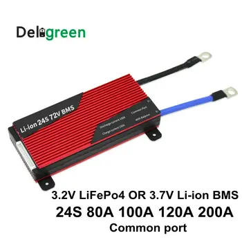 Deligreen 24S 80A 100A 120A 200A 250A 72V 84V PCM/PCB/BMS para 3.65 V LiFePO4 4.2 V LiNCM bateria 18650 Lithion Li-ion de Lítio
