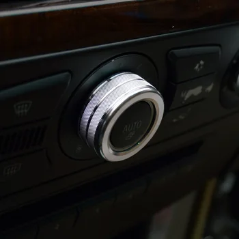 Console central Ar Condicionado Botão de Volume Decoração de Capa de acabamento Para BMW Série 5 E60 530 520 523 525 2008-2010 Liga de Alumínio
