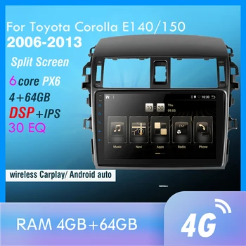 PX6 Android 10.0 DSP Rádio do Carro Corolla E140/150 2006-2013 Multimídia Vídeo Player de Navegação GPS wifi 4G OBD SWC TMPS