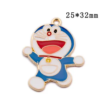 10pcs Doraemon dos desenhos animados de Metal Esmalte Encantos Pulseira Bonito Príncipe Pingentes Brinco Flutuante Jóias DIY Acessório Ornamento Presente