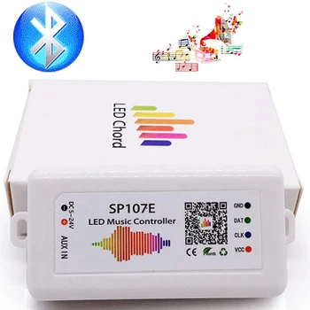 Wi-FI RGB SP107E Pixel IC SPI Música Controlador Bluetooth para WS2812 SK6812 SK9822 RGBW APA102 LPD8806 Tira DC5-24V
