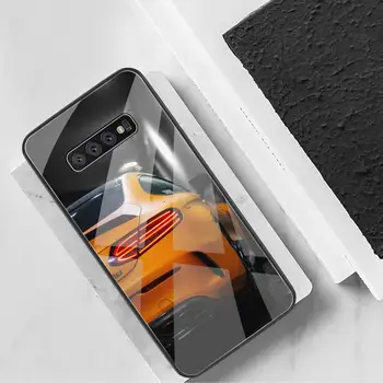 Esporte de carro de luxo AMGS Caso de Telefone de Vidro Temperado Para Samsung S20 Mais S7 S8 S9 S10 Nota 8 9 10 Mais