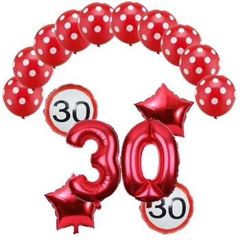 16pcs/set 32polegadas número 18 30 40 50 o 60 ° Aniversário Dia Balão globos cumpleanos infantis da festa de aniversário, decoração de balões adul