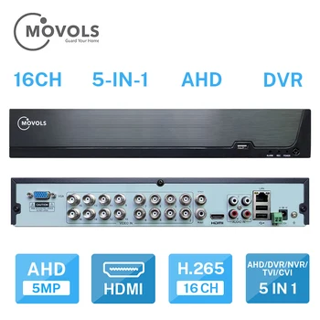 MOVOLS DVR CCTV 16CH Gravador de Vídeo Para AHD Câmera Câmera Analógica Câmera IP Onvif P2P 5MP H. 265 SATA suporte de instalar o 2pcs HDD do DVR