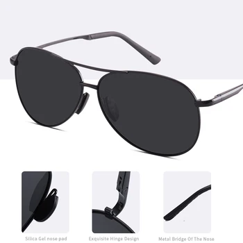 AOFLY DESIGN Homens Clássicos Piloto de Óculos de sol Polarizados Aviação Quadro de moda de óculos de Sol Para homens de Condução a Proteção UV400 AF8208