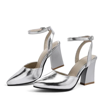 WETKISS Pulseira de Tornozelo Sandálias das Mulheres 2019 Verão, Sandálias de Dedo Apontado Sapatos Femininos de Salto Alto Sapatos de Casamento a Mulher Plus Size 32-45