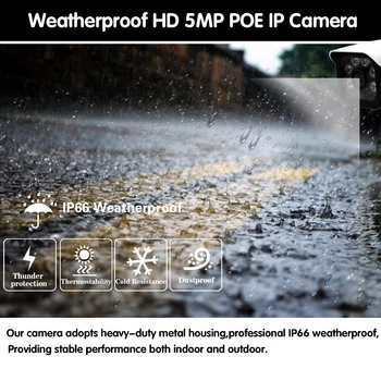 8ch 5MP POE Kit H. 265 Sistema de Segurança CFTV em Até to16ch NVR Exterior Impermeável da Câmera do IP de Vigilância de Alarme de Vídeo P2P modo de Exibição Móvel